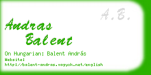 andras balent business card